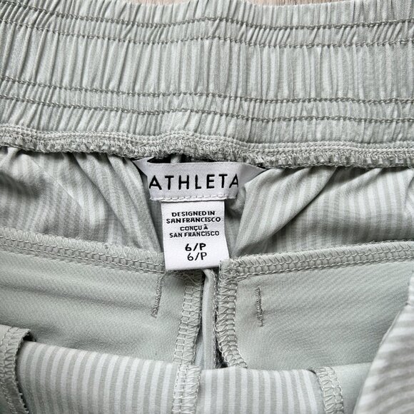 Athleta Brooklyn Textured Jogger in City Stripe Coast Pale Sage Grey 6 Petite - Picture 7 of 11